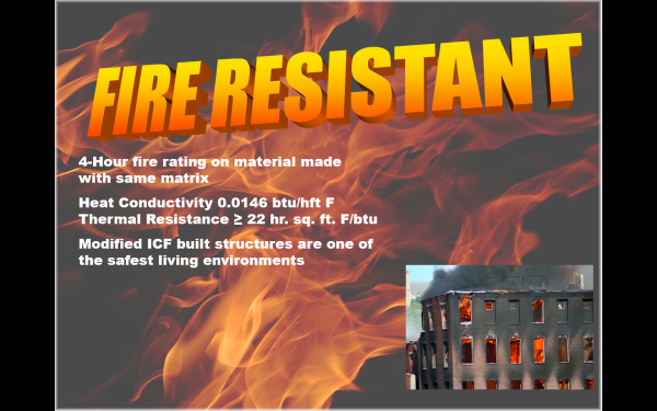 Fire resistant slide